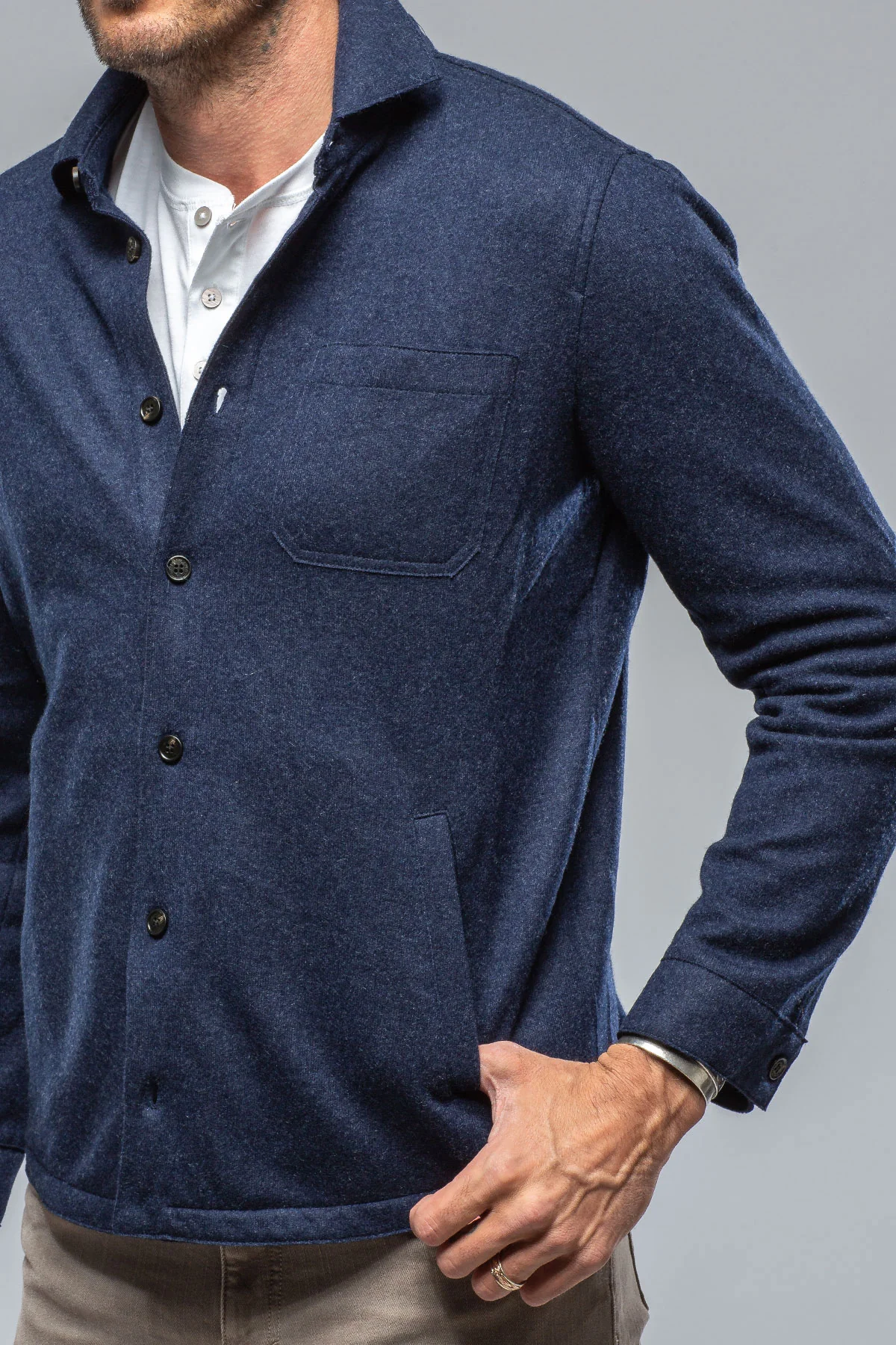 Sooter Cashmere Shirt In Blueprint - Image 3