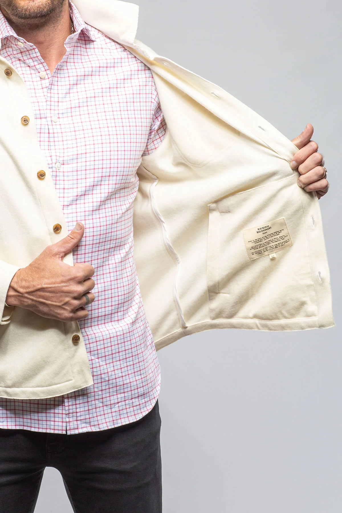 Sooter Cashmere Shirt in White - Image 3