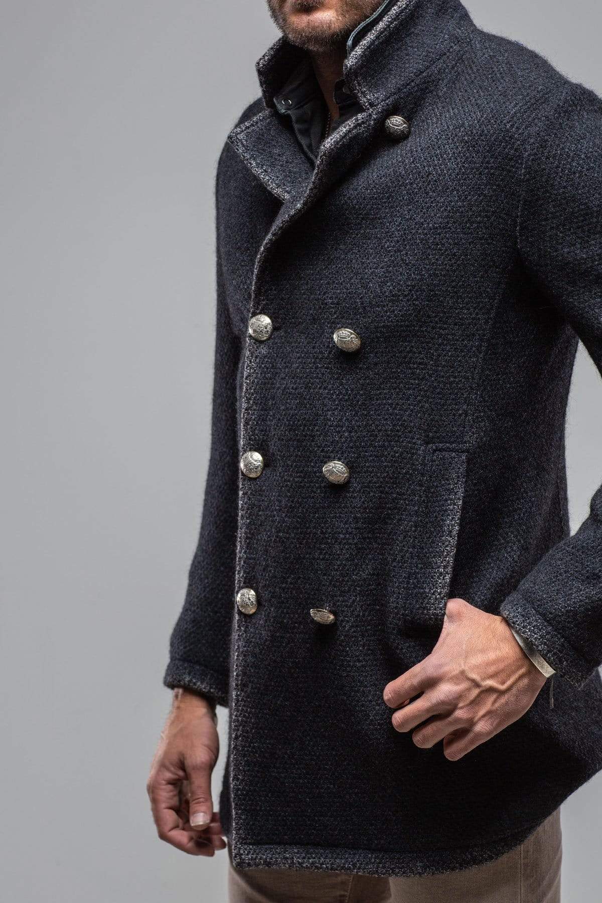 St. Christoff Wool Jacket In Navy - Image 4