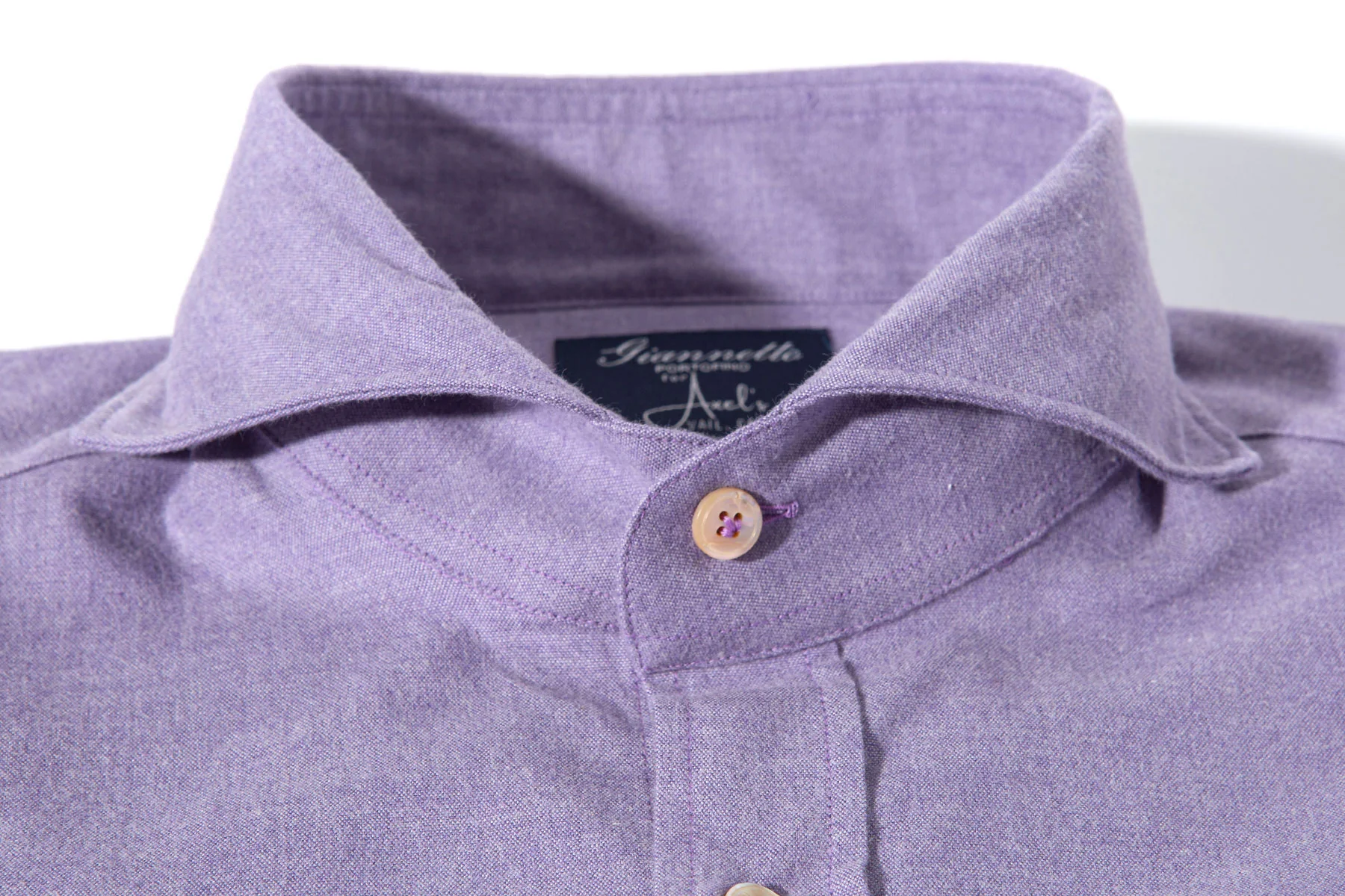 Stanovoy Solid Brushed Cotton Shirt In Purple - Image 2