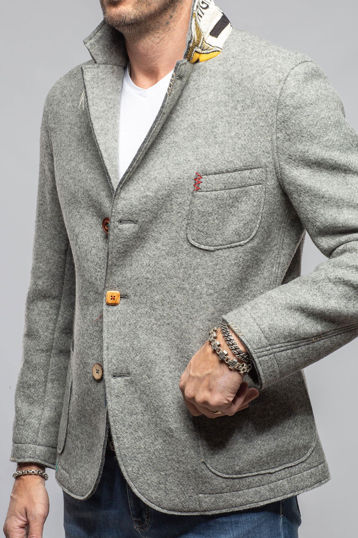 Stratton Knit Jacket In Grey - Image 3