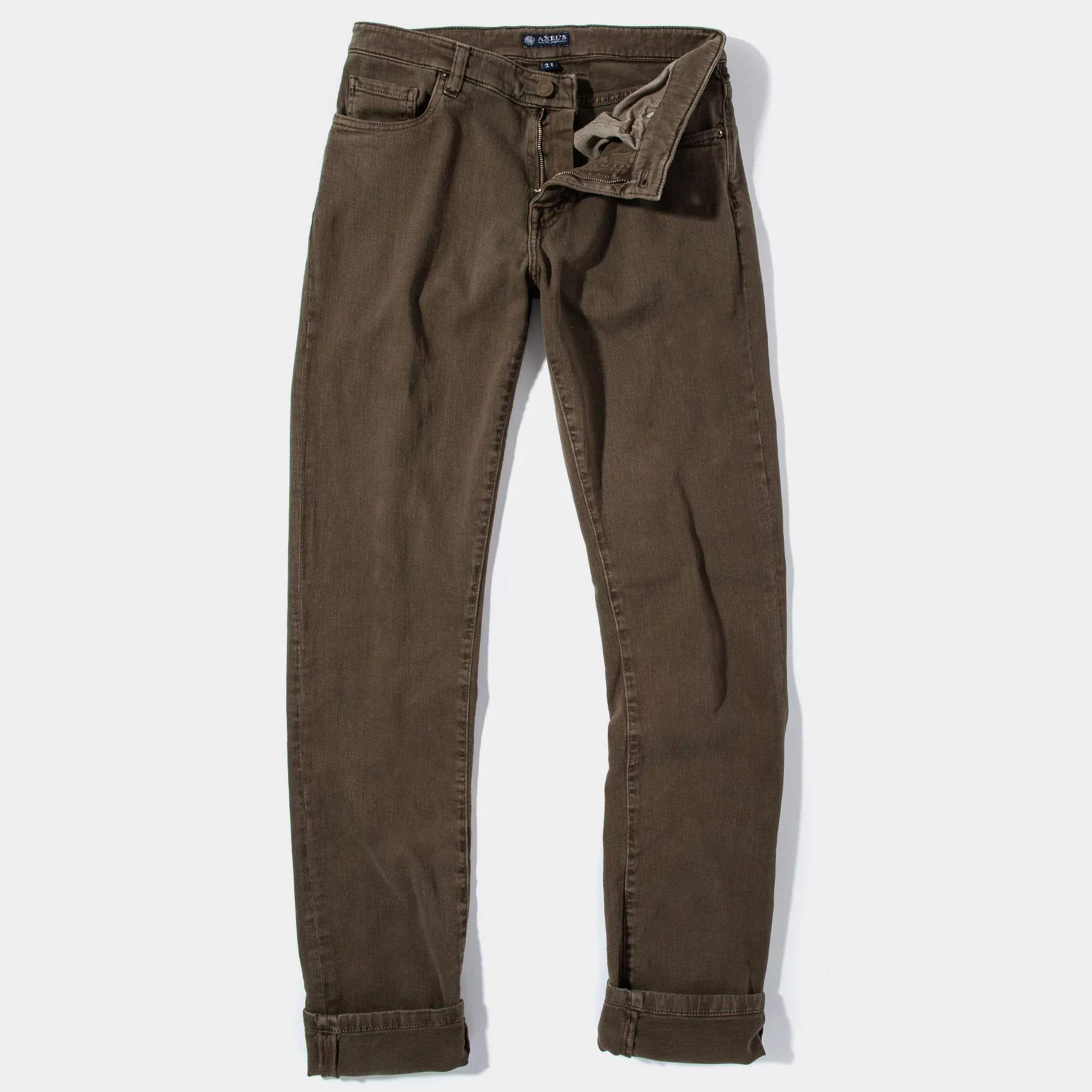 Taos Slim Cotton/Linen Denim in Army - Image 5