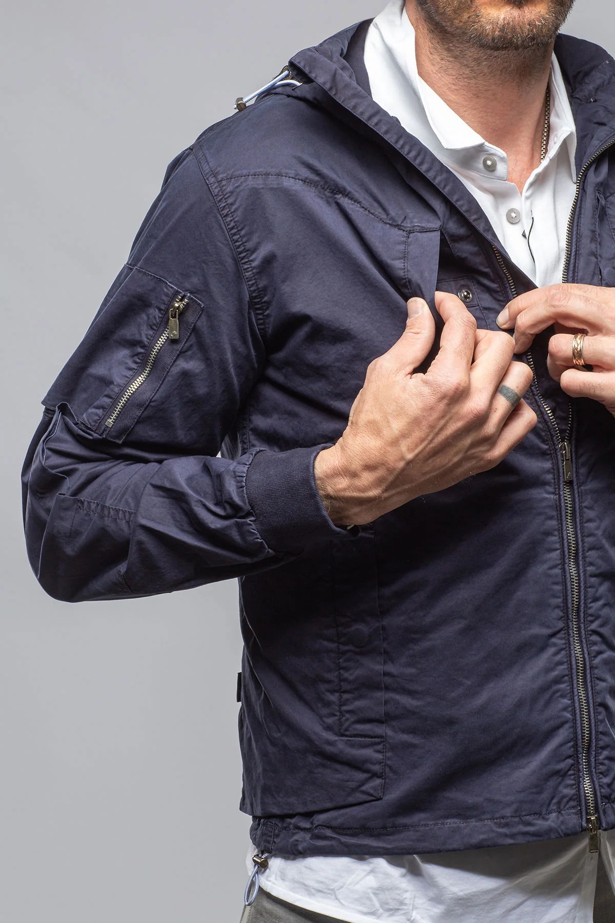 Tavalu Utility Jacket In Dark Navy - Image 3