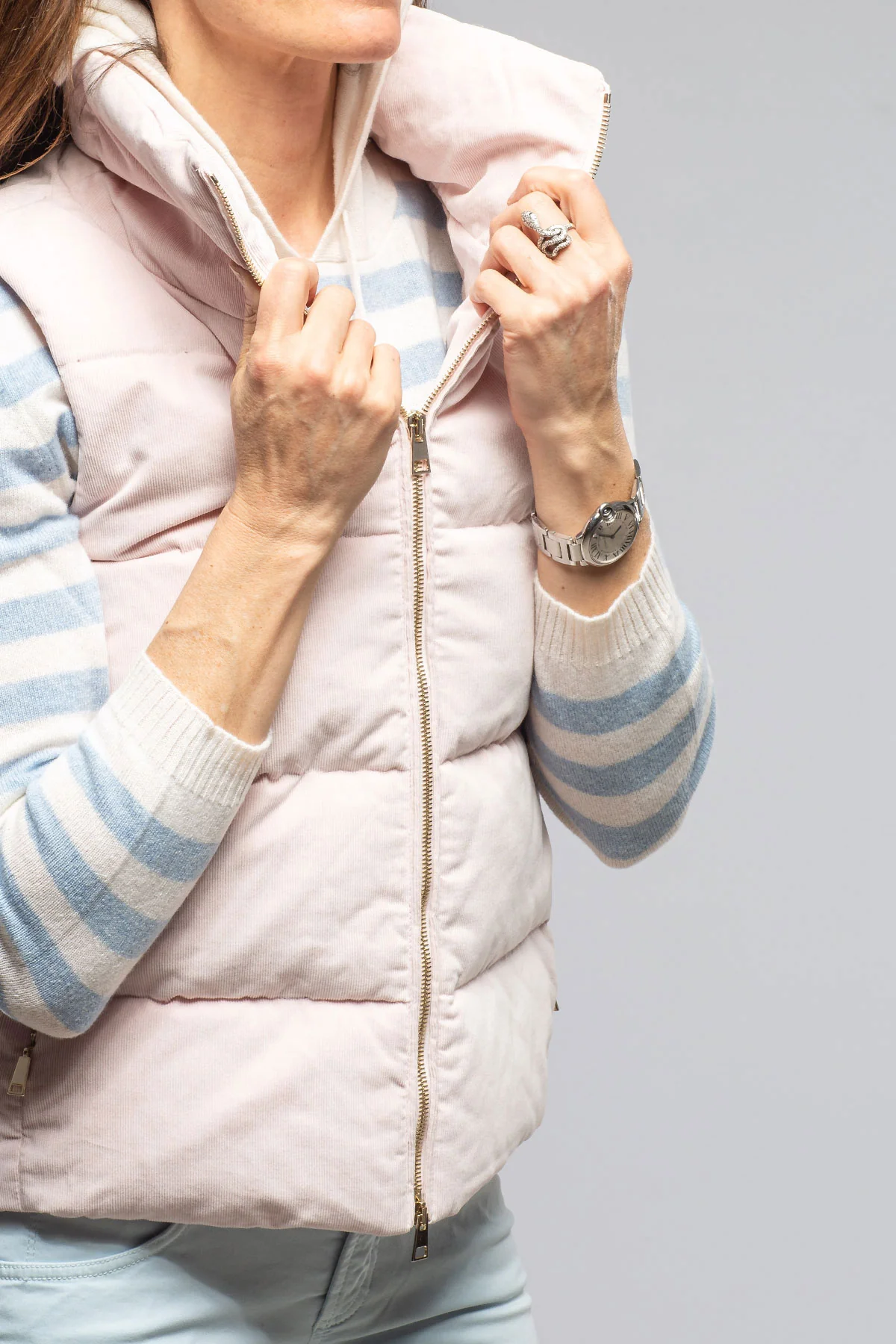 Valletta Corduroy Insulated Vest In Porcelain - Image 6