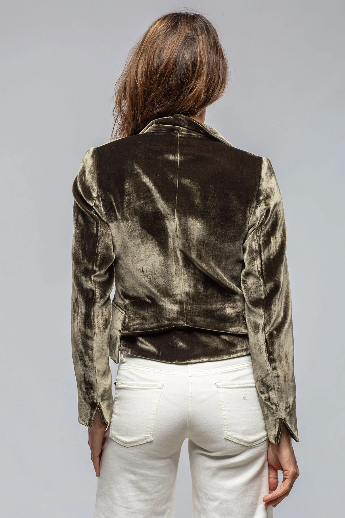 Verdi Cropped Velvet Jacket In Rock - Image 3