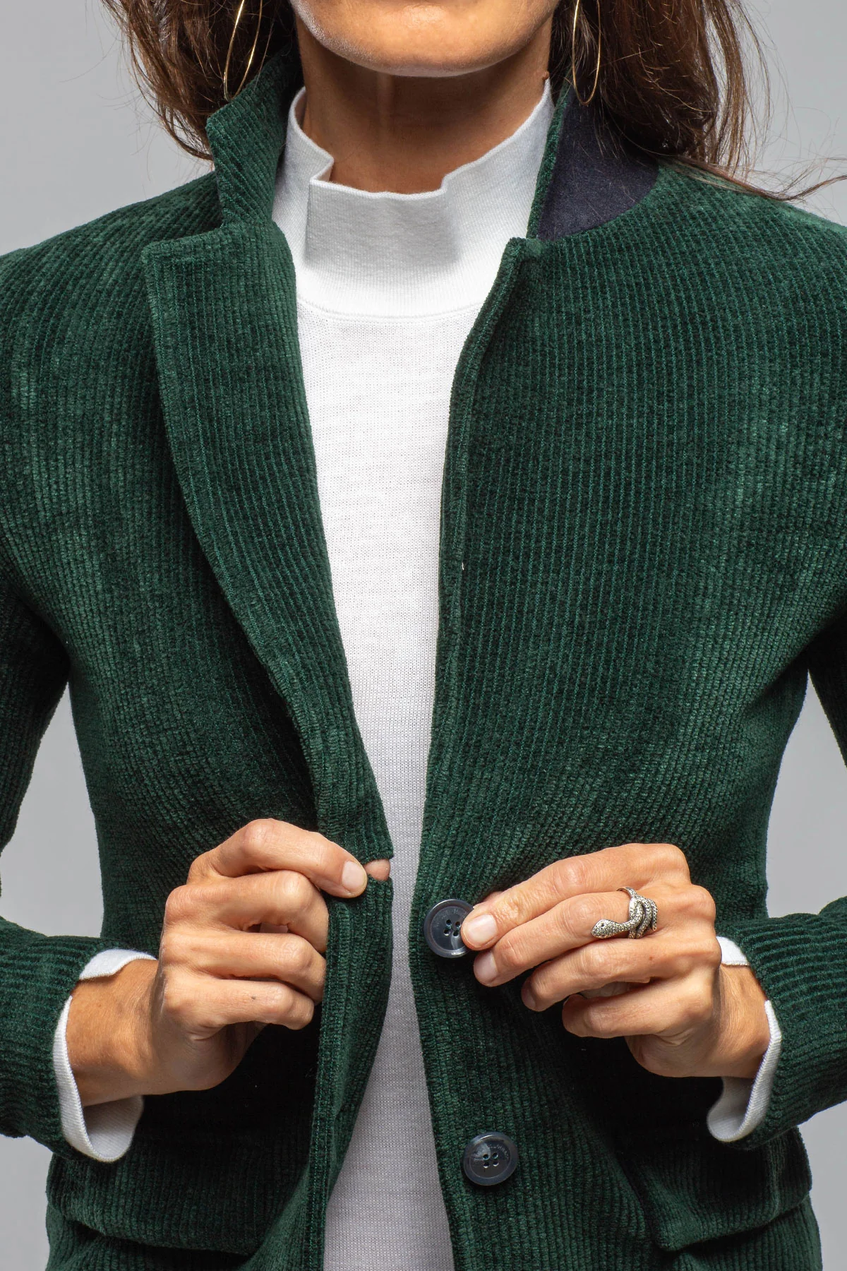 Voltaire Velvet Cord Blazer In Malachite - Image 5