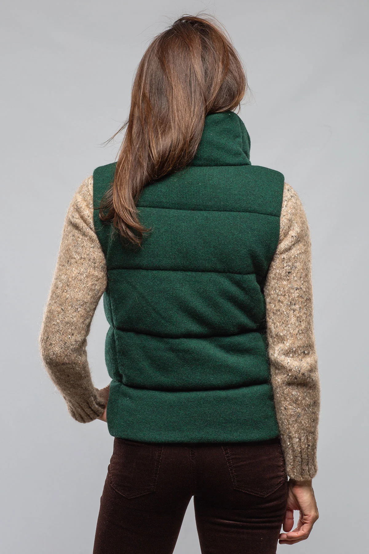 Yeva Wool Cashmere Puffer Vest In Malachite - Image 4