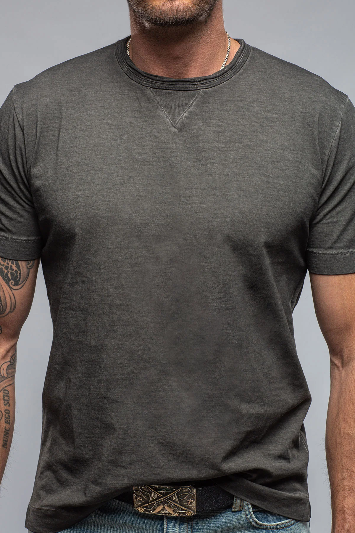 York Crew Neck in Charcoal - Image 3