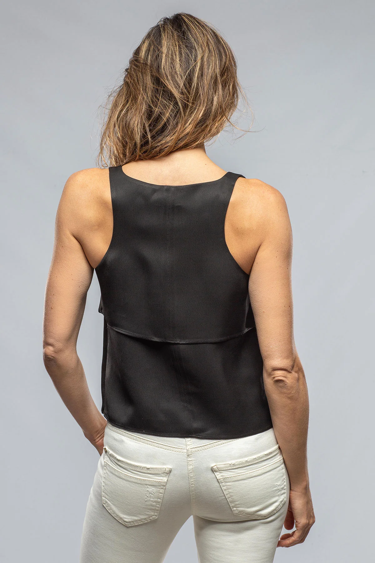Zoe Top In Black Sharkskin - Image 4